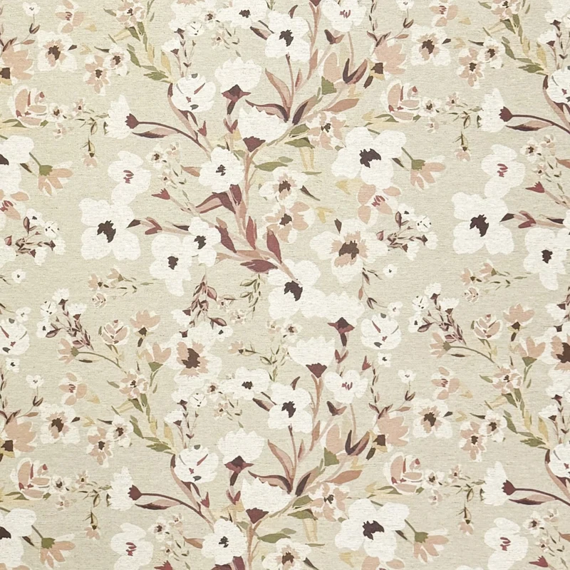 Jacquard Tischdecke beschichtete Baumwolle 160 cm Breite DP540 rosa Blüten eckig rund oval