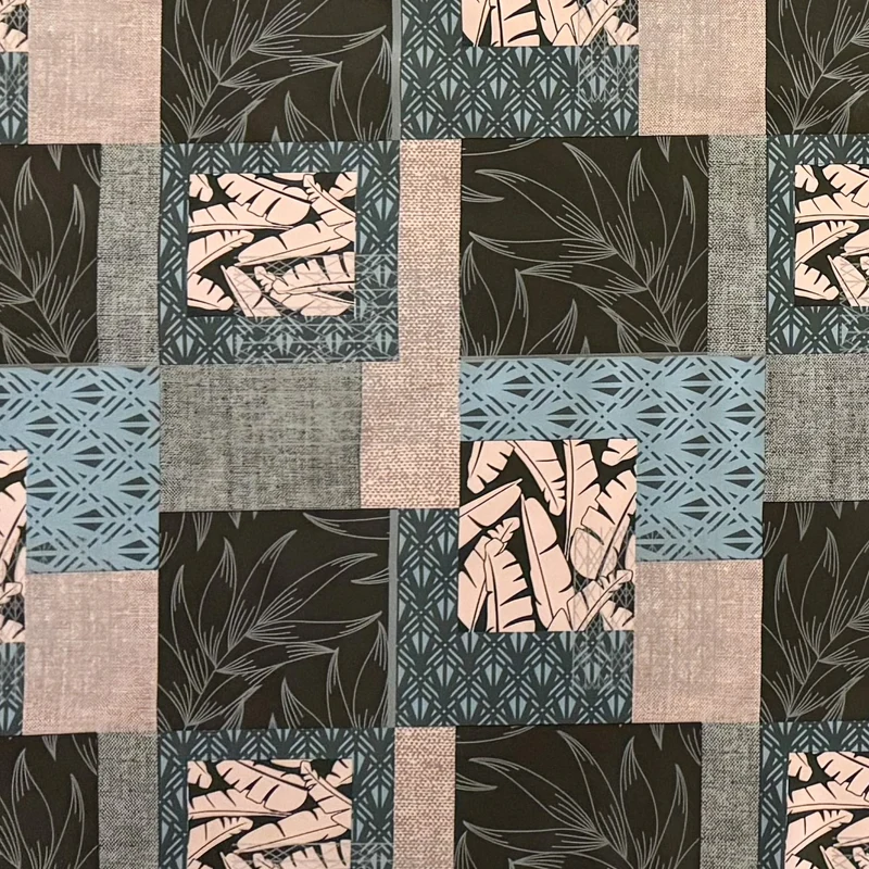 Wachstuch Tischdecke 160 cm Breite Übergröße P1140-3 Dschungel Patchwork eckig rund oval