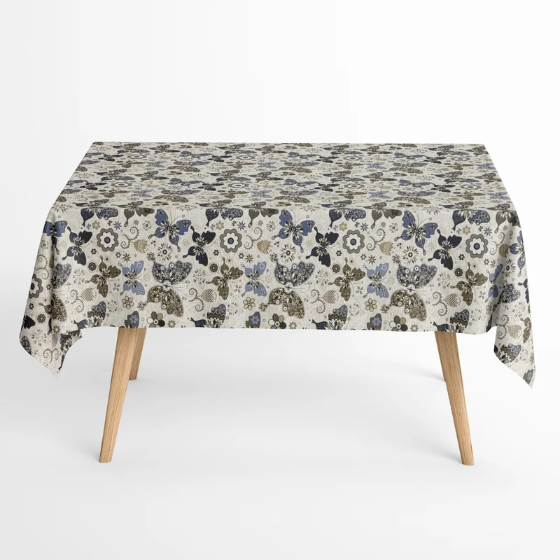 Jacquard Tischdecke beschichtete Baumwolle 160 cm Breite CHAGALL Schmetterlinge eckig rund oval