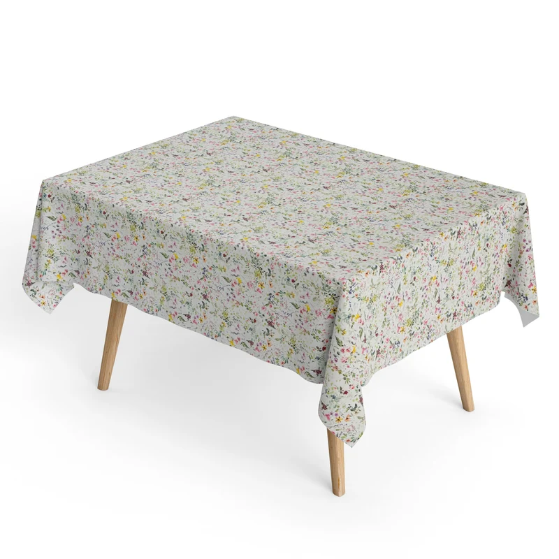 Jacquard Tischdecke aus beschichteter Baumwolle mit Fleckenschutz DG88 Wiesenblumen eckig rund oval
