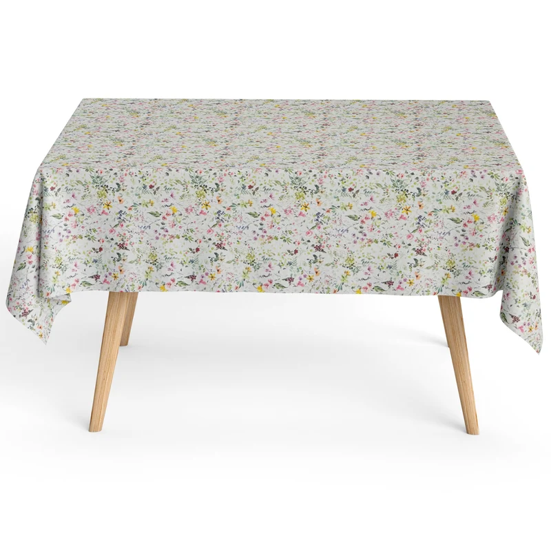 Jacquard Tischdecke aus beschichteter Baumwolle mit Fleckenschutz DG88 Wiesenblumen eckig rund oval