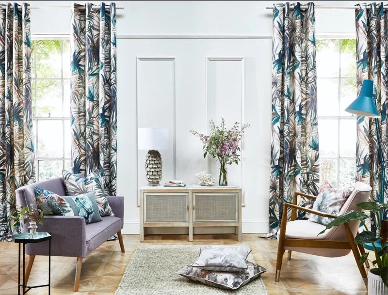Baumwollstoff Palm Trees - grey