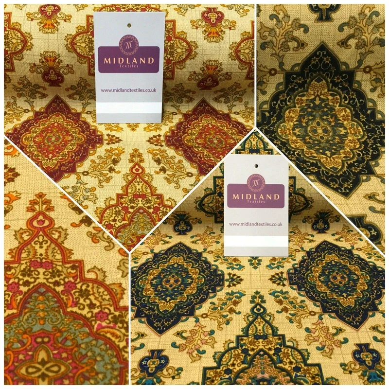 Ornamental Printed Soft Lightweight Crepe Fabric MK1321