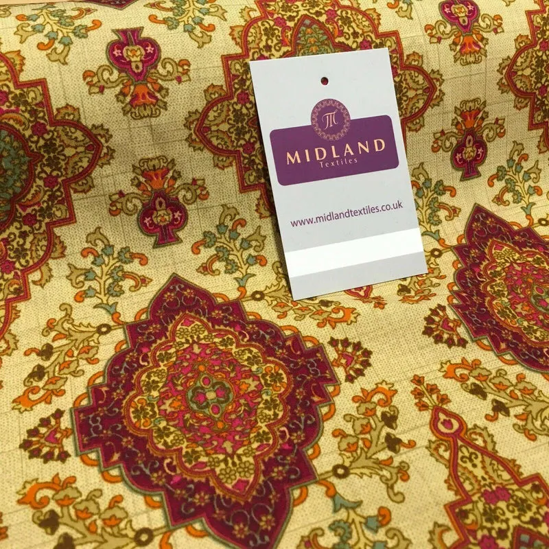 Ornamental Printed Soft Lightweight Crepe Fabric MK1321