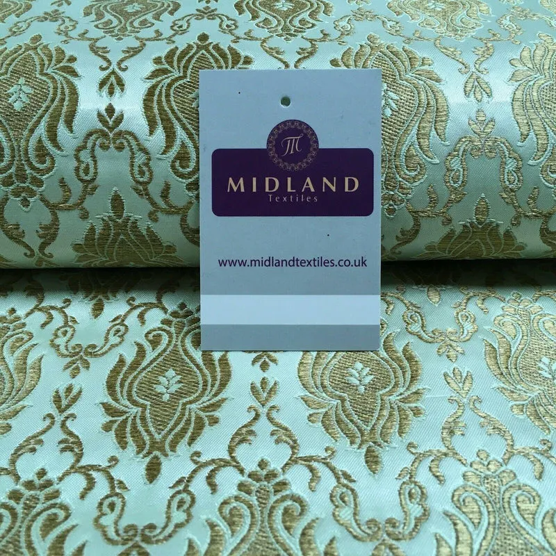 Gold Banarsi Ornamental Waistcoat Brocade Damask Jacquard Fabric 150 cm MR1295