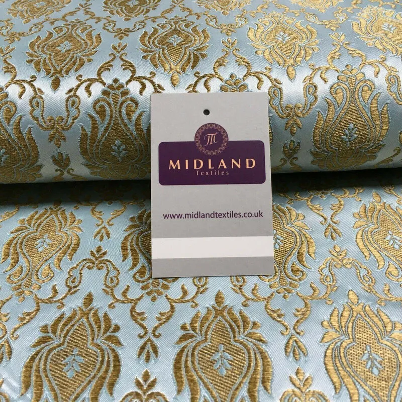 Gold Banarsi Ornamental Waistcoat Brocade Damask Jacquard Fabric 150 cm MR1295