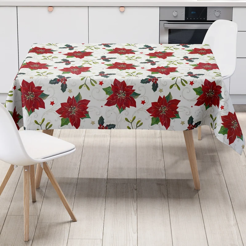 KEVKUS Wachstuch Tischdecke Weihnachten P847-3 Weihnachtsstern Festtage eckig rund oval