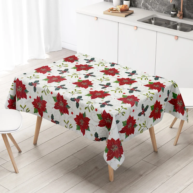 KEVKUS Wachstuch Tischdecke Weihnachten P847-3 Weihnachtsstern Festtage eckig rund oval