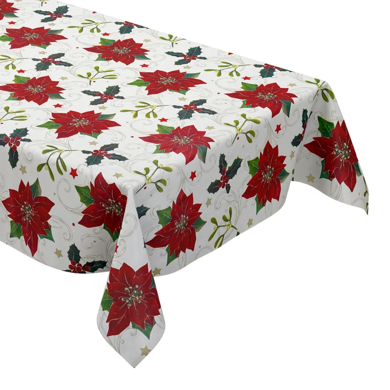 KEVKUS Wachstuch Tischdecke Weihnachten P847-3 Weihnachtsstern Festtage eckig rund oval