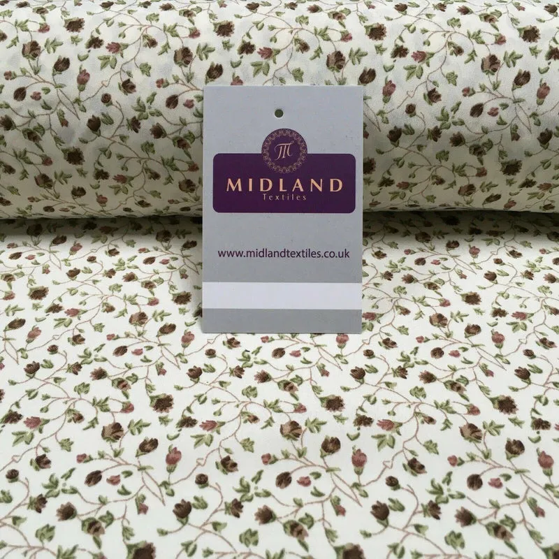 Vintage Floral Ditsy Printed Soft Lightweight Crepe Fabric 110 cm MK1320 Mtex