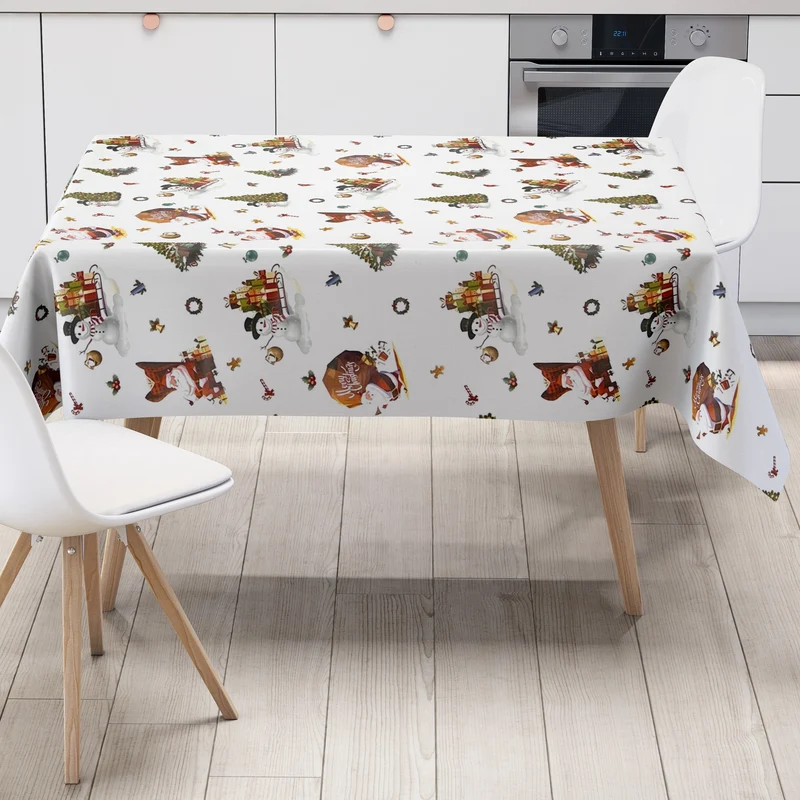 Wachstuch Rolle Weihnachten 01334-03 Weihnachtsmann weiß Rollenware