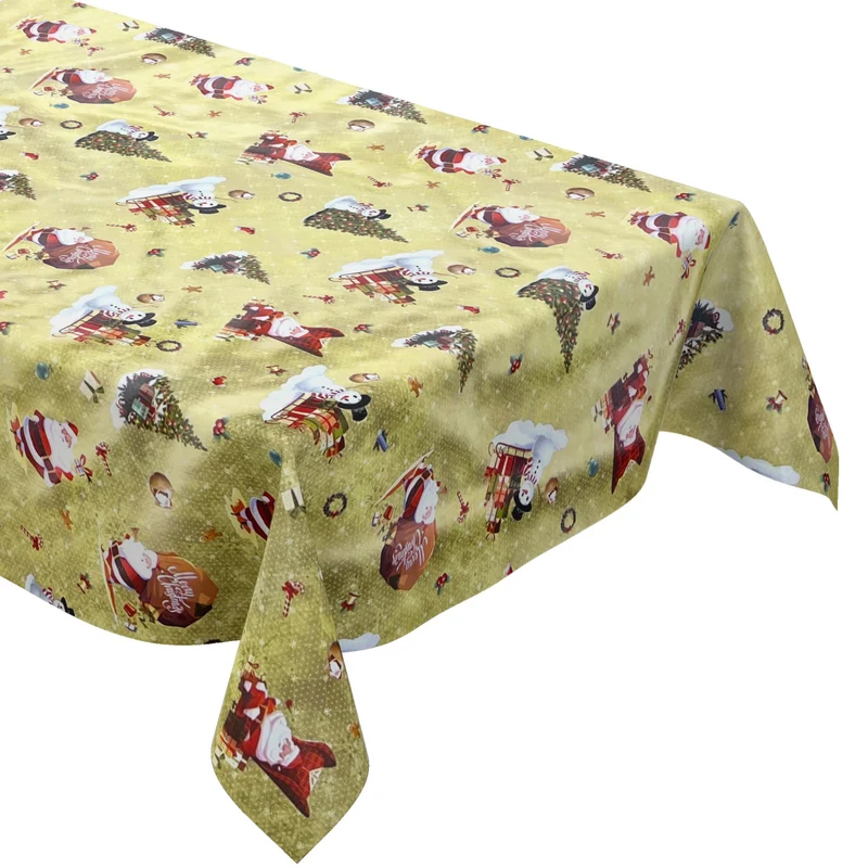 Wachstuch Rolle Weihnachten 01334-01 Weihnachtsmann gold Rollenware