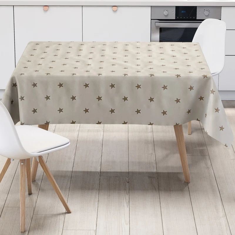 Wachstuch Tischdecke 01280-06 beige Sterne Weihnachten Advent eckig rund oval