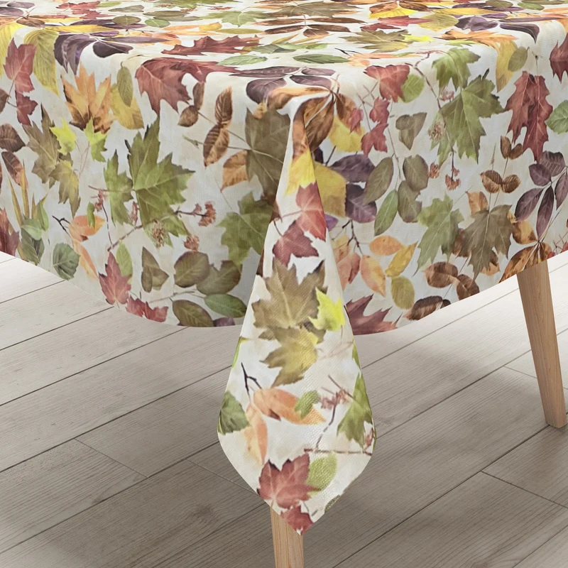 Wachstuch Tischdecke 688-1 Laub Blätter Herbst eckig rund oval