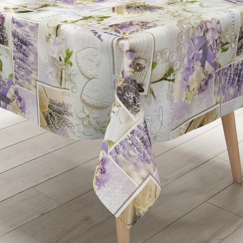 Wachstuch Tischdecke 173A Provence Lavendel Patchwork eckig rund oval