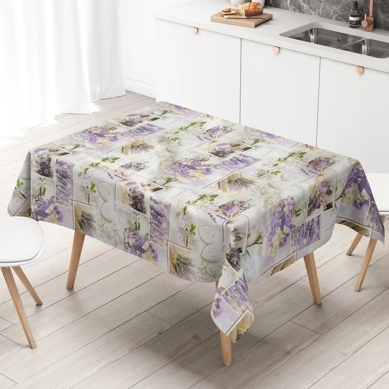 Wachstuch Tischdecke 173A Provence Lavendel Patchwork eckig rund oval