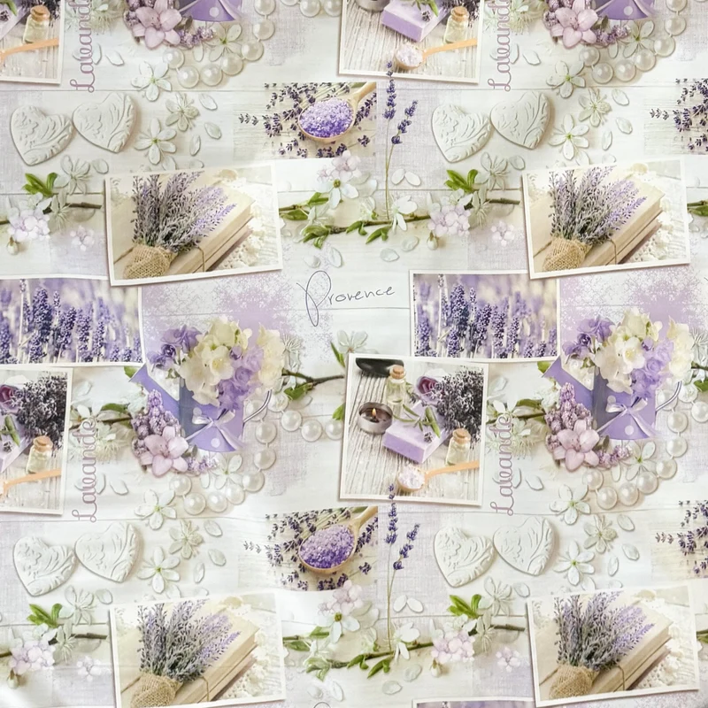 Wachstuch Tischdecke 173A Provence Lavendel Patchwork eckig rund oval