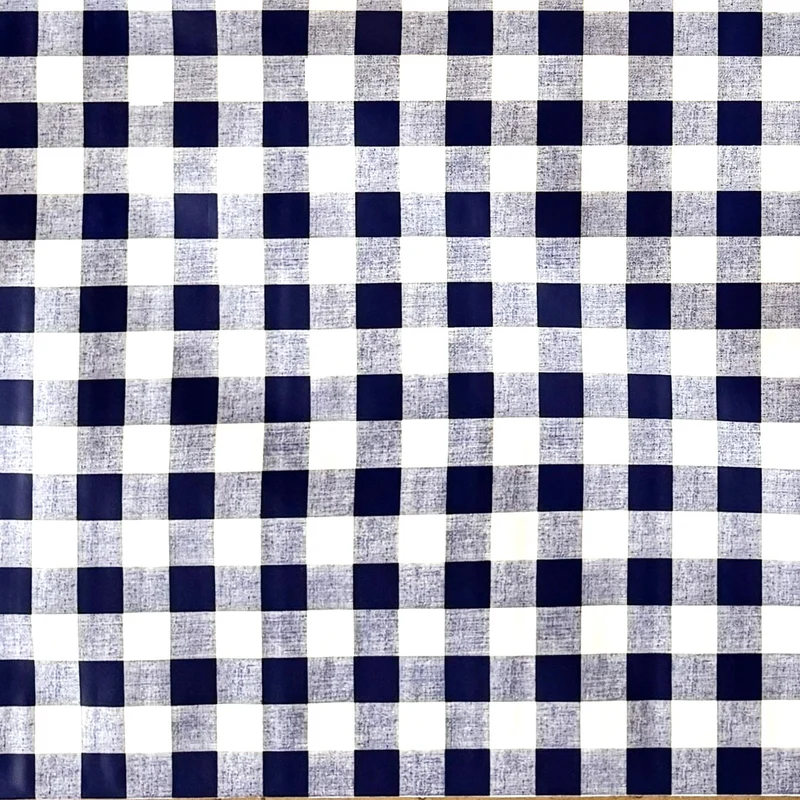 Wachstuch Tischdecke 84D dunkelblau marine kariert Karo eckig rund oval