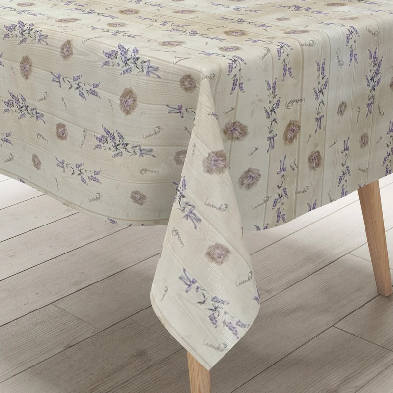 Wachstuch Tischdecke 107A Provence Lavendel auf Holz eckig rund oval