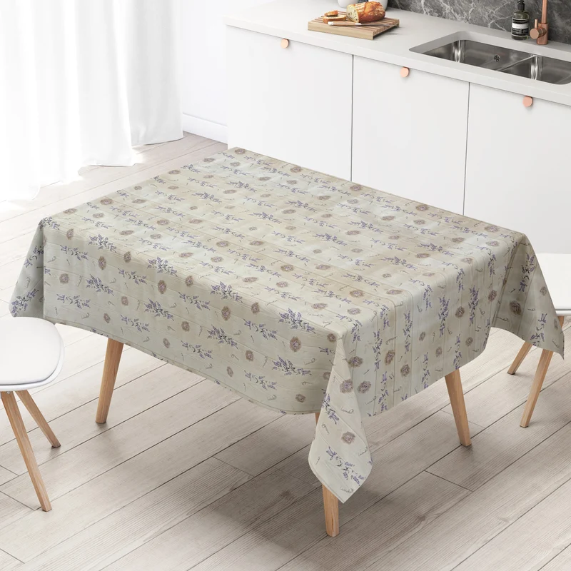 Wachstuch Tischdecke 107A Provence Lavendel auf Holz eckig rund oval