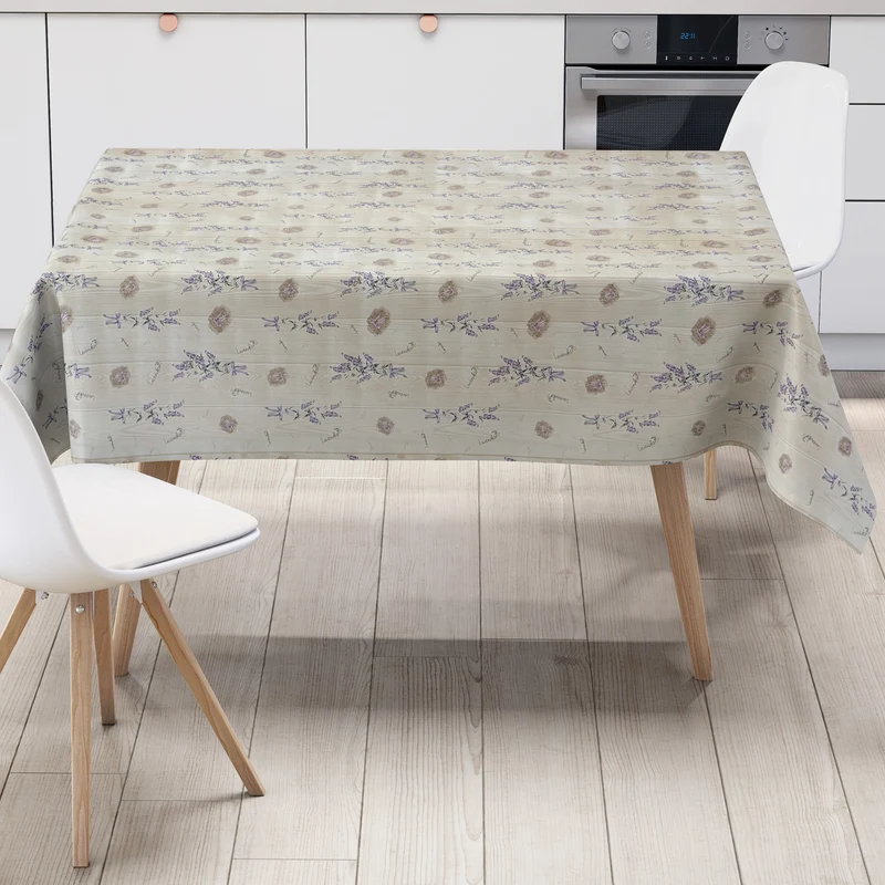 Wachstuch Tischdecke 107A Provence Lavendel auf Holz eckig rund oval
