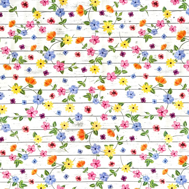 Wachstuch Tischdecke 200A bunte Blumen auf Holz eckig rund oval Meterware