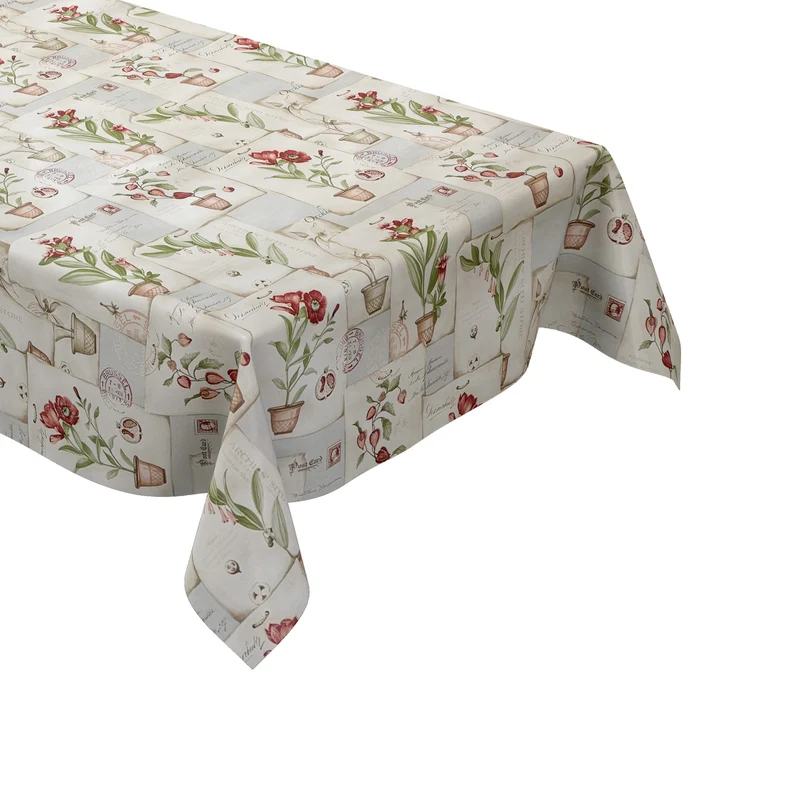 Wachstuch Tischdecke C145201 Postkarte Blumen eckig rund oval