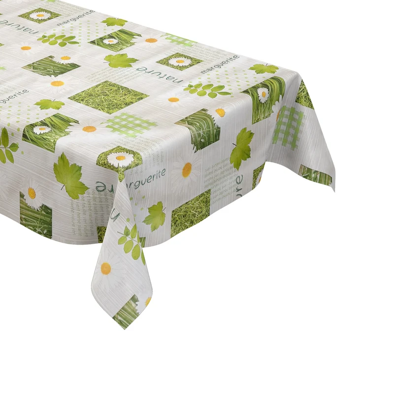 Wachstuch Tischdecke C145171 Margeriten auf Holz Patchwork eckig rund oval