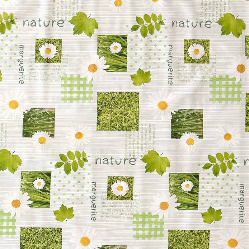 Wachstuch Tischdecke C145171 Margeriten auf Holz Patchwork eckig rund oval