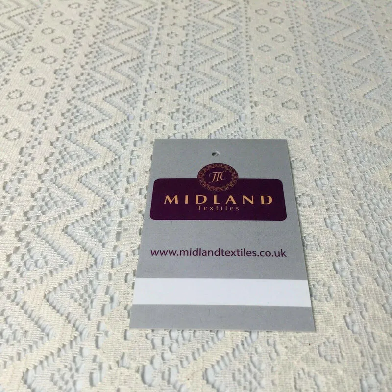 Cream Geometric Lace Net Dress Fabric 150 cm M186-42 Mtex