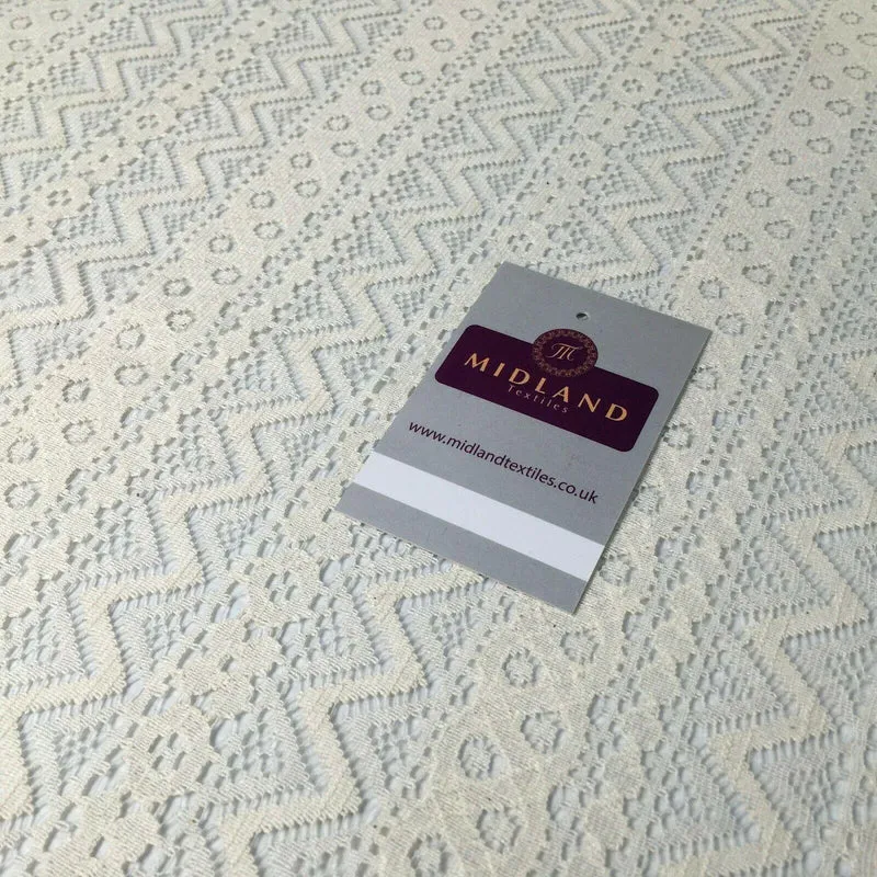 Cream Geometric Lace Net Dress Fabric 150 cm M186-42 Mtex