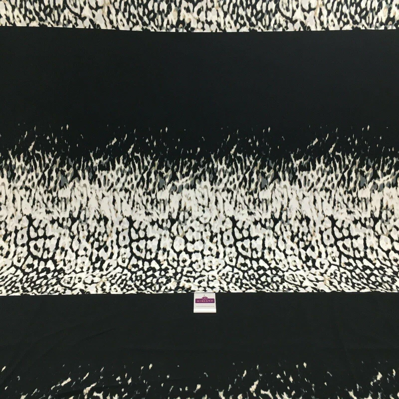 Black animal panel 90cm Panel Stretch Ity Spandex Dress Fabric 147 cm M1220-5