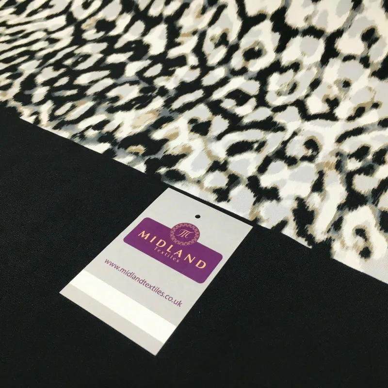 Black animal panel 90cm Panel Stretch Ity Spandex Dress Fabric 147 cm M1220-5