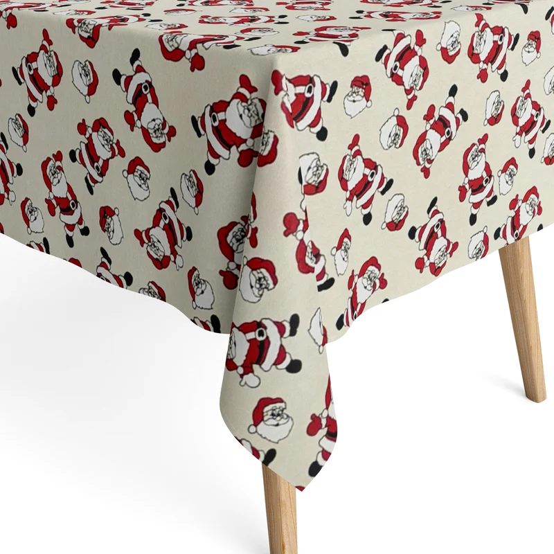 Jacquard Tischdecke beschichtete Baumwolle Fleckenschutz GLOTON Advent Nikolaus Weihnachtsmann eckig rund oval