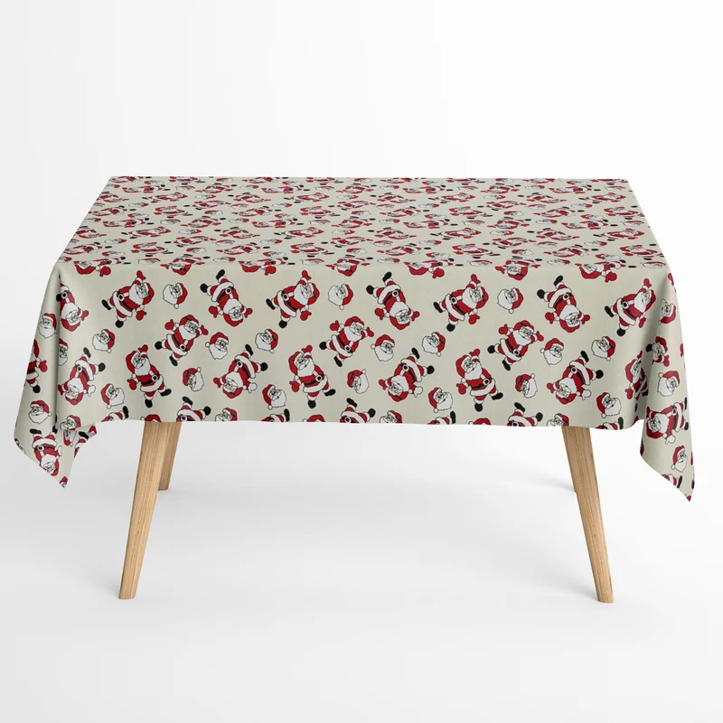 Jacquard Tischdecke beschichtete Baumwolle Fleckenschutz GLOTON Advent Nikolaus Weihnachtsmann eckig rund oval
