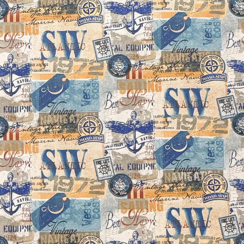 Jacquard Tischdecke beschichtete Baumwolle Fleckenschutz BELLE MARE martim Marine eckig rund oval