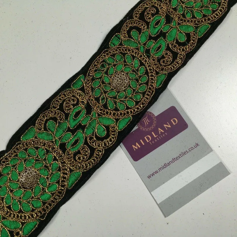 60mm Velvet floral embroidered border saree edging M1344