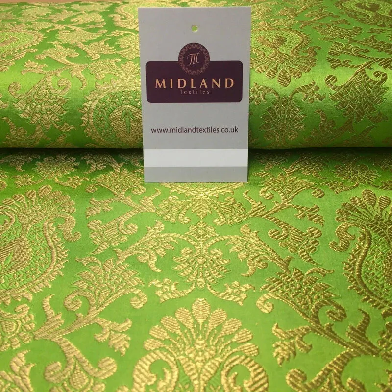 Gold Ornamental floral banarsi Brocade Waistcoat Fabric 110 cm MP1250 Mtex