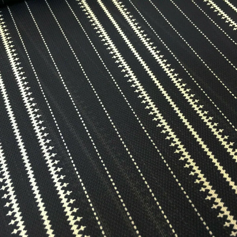 Navy Striped Printed soft Georgette twist voile Dress Fabric 147 Cm MK1185-13