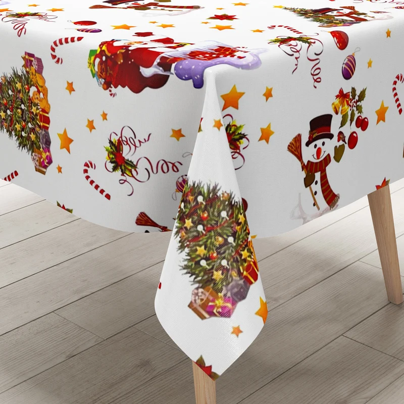 Wachstuch Rolle Weihnachten 01188-04 Merry Christmas Schneemann weiß Rollenware