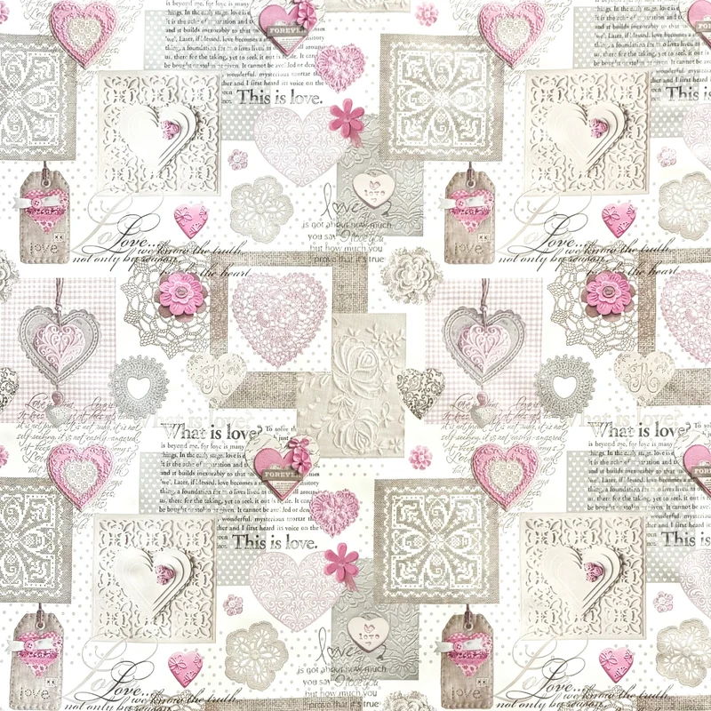 Wachstuch Tischdecke C146061 rosa LOVE Herzen eckig rund oval Meterware