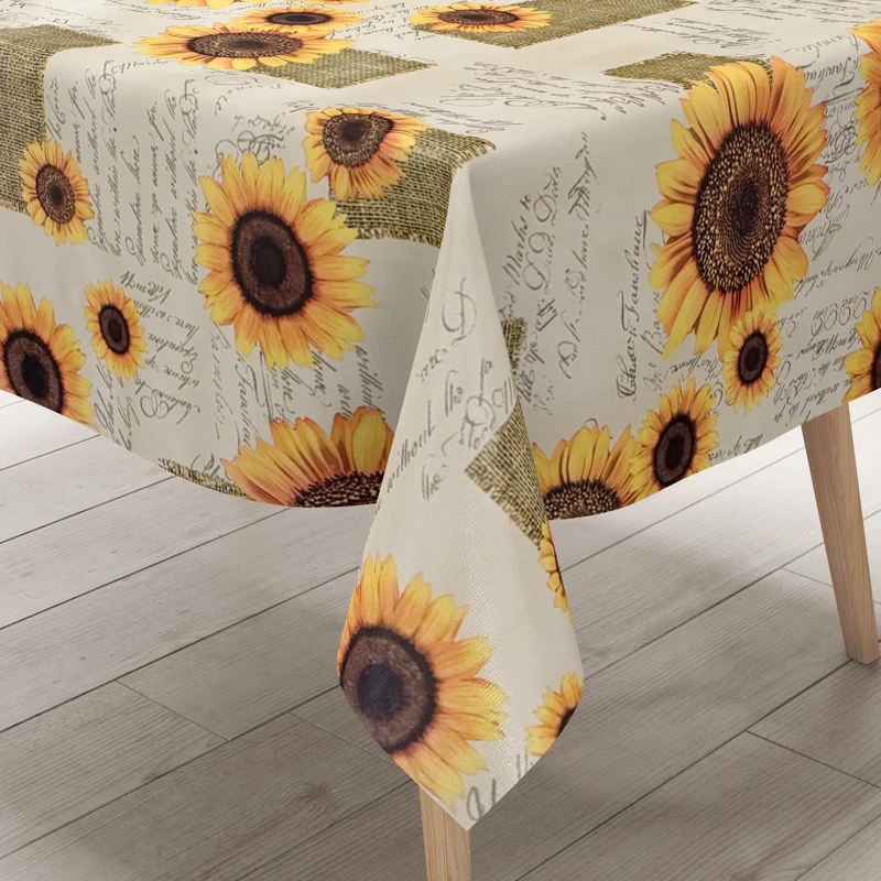 Wachstuch Tischdecke C144401 Sonnenblumen Blüten Gartentischdecke eckig rund oval