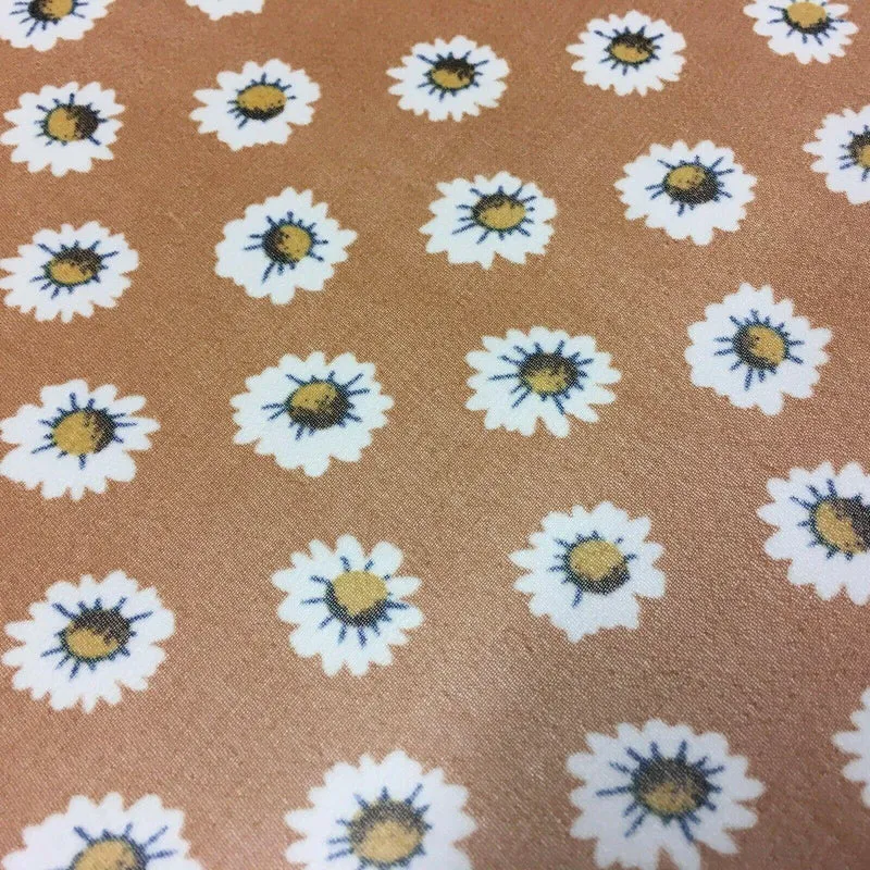Tan Floral Printed Crepe chiffon Dress Fabric 150 cm Wide MK1190-10 Mtex