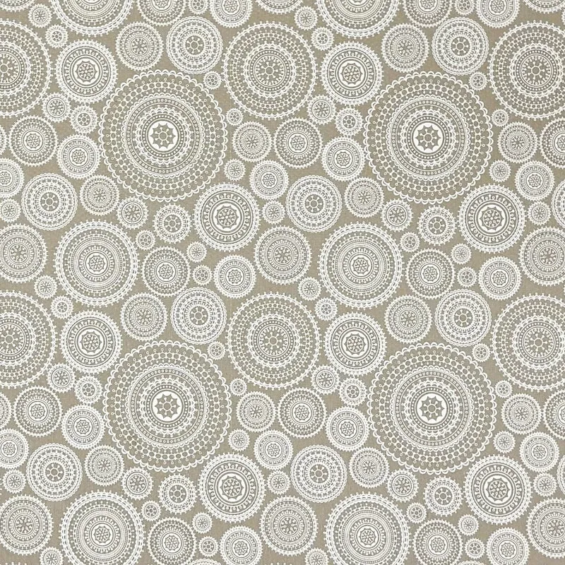 Jacquard Tischdecke beschichtete Baumwolle Fleckenschutz MUNRO Mandala Kreise eckig rund oval