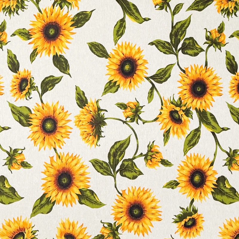 Jacquard Tischdecke beschichtete Baumwolle Fleckenschutz GIRASOLE Sonnenblumen Sunflowers eckig rund oval