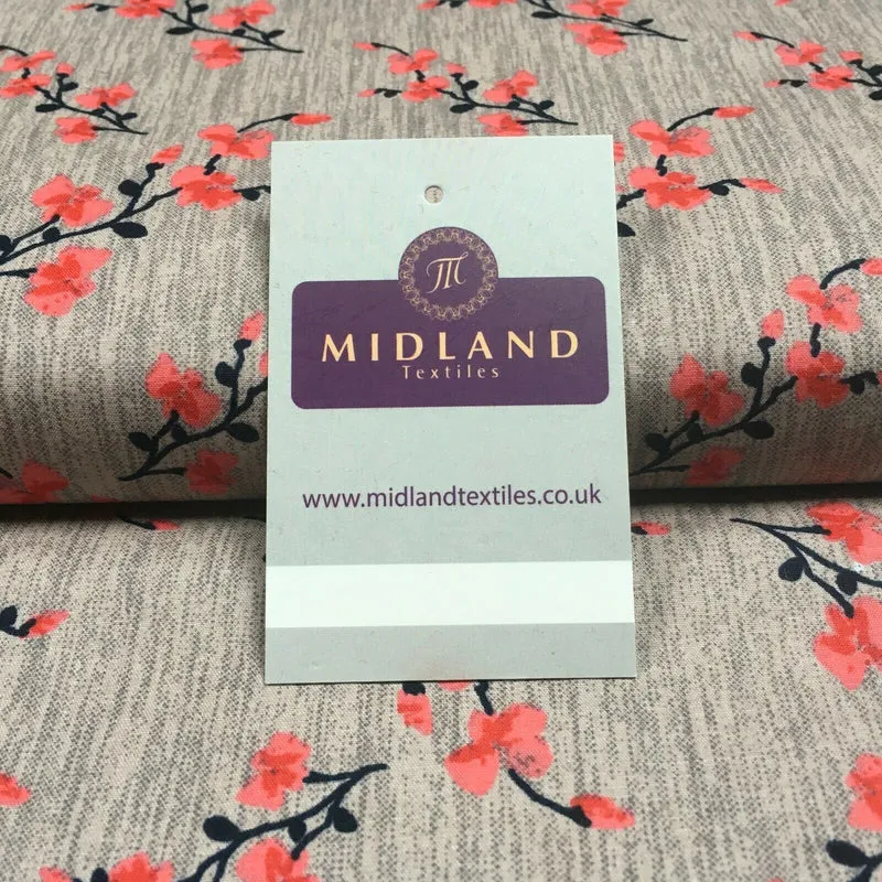 Floral cotton poplin Printed Fabric 110 cm MK1263 Mtex