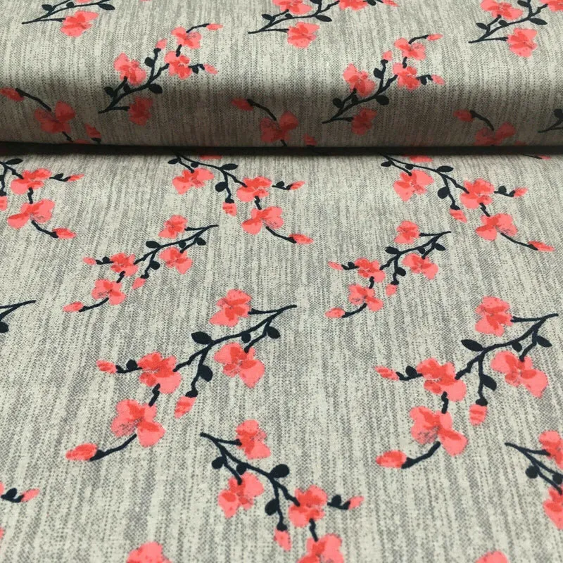 Floral cotton poplin Printed Fabric 110 cm MK1263 Mtex