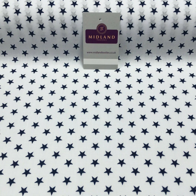 Christmas Star Xmas Printed Polycotton Fabric Craft Gifts 110 cm MD1283 Mtex