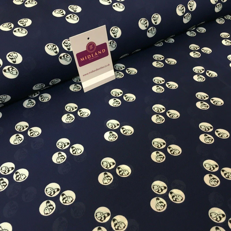 Navy blue Baby Panda Soft Georgette twist voile Dress Fabric 147cm MK1185-3
