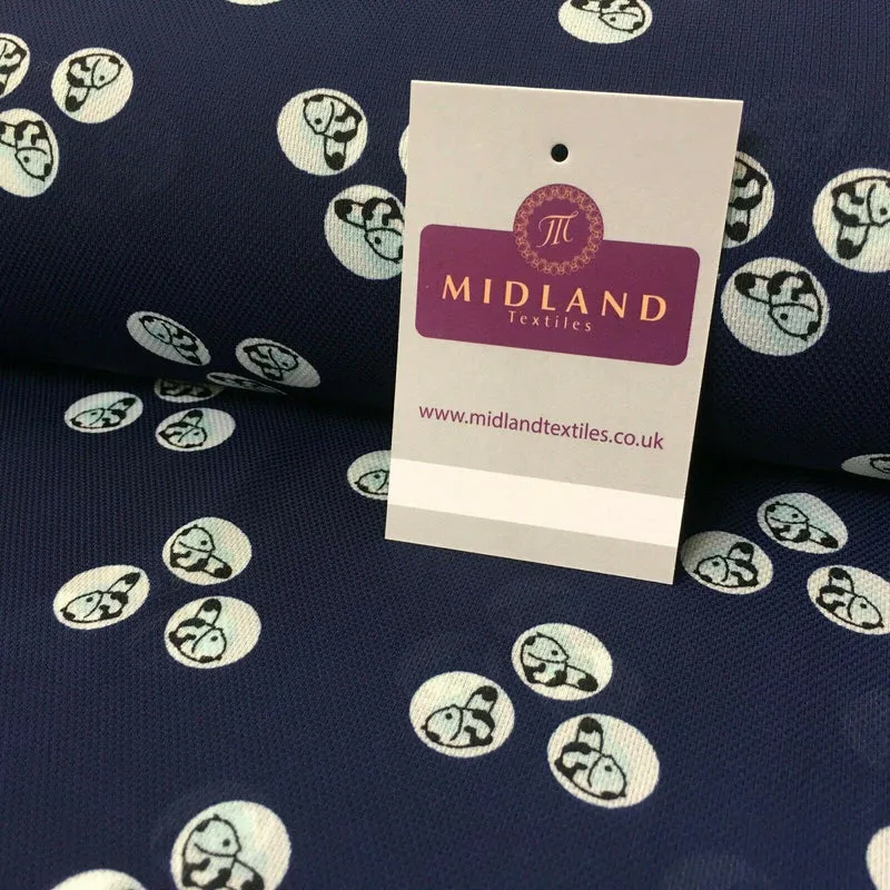 Navy blue Baby Panda Soft Georgette twist voile Dress Fabric 147cm MK1185-3